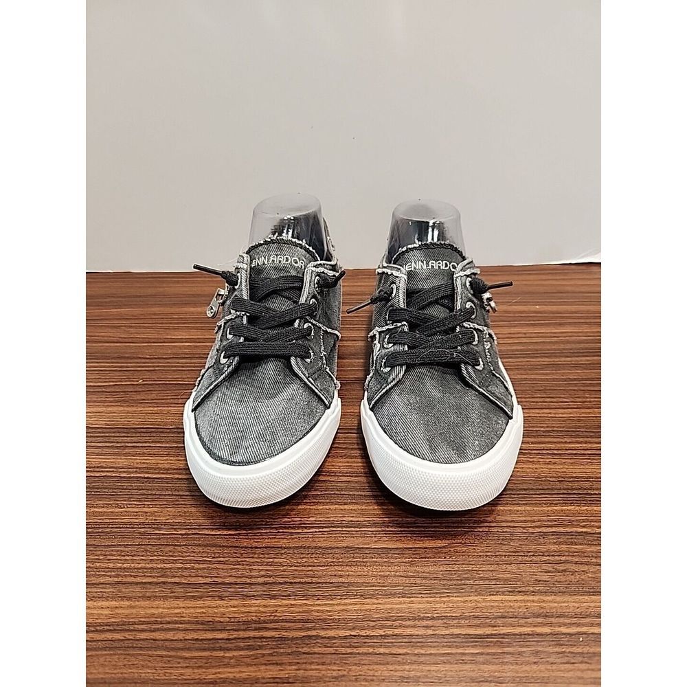 Jenn Ardor Womens 8.5‎ 39 Gray Distressed Canvas Denim Shoes W Zippers
